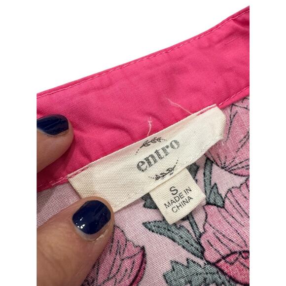 ENTRO Caught Up Pink Floral Midi Dress size Small - Picture 7 of 16